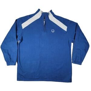 Indianapolis Colts 2008 NFL Team Apparel 1/4 Zip Pullover Sweatshirt Mens L Blue